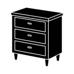 Minimal Glyph Drawer Cabinet with Four Drawers Vector Illustration