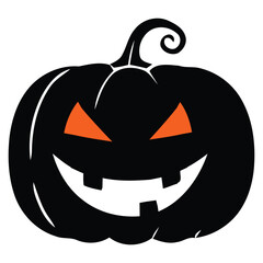 Spooky Halloween Pumpkin Lantern Vector Illustration with Carved Face, Glowing Eyes, and Autumn Harvest Elements Isloated On White Background