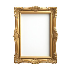 Elegant ornate gold frame for art display and decoration