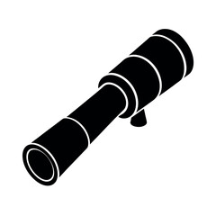 Minimal Glyph Handheld Telescope Spyglass Vector Illustration