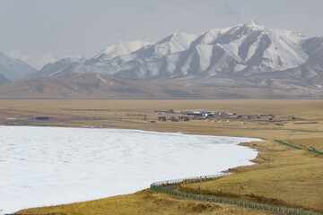 mountain landscape with snow and mountains