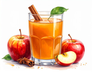 Caramel Apple Cider isolated on transparent png background. Generative ai