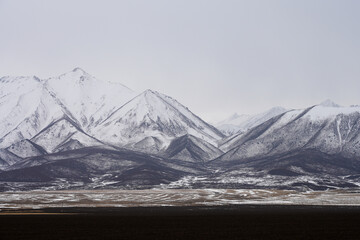 snow covered mountains