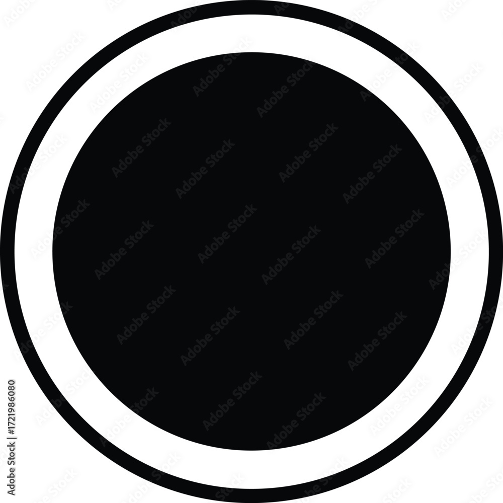 Poster simple circular emblem with two rings graphic design element ideal for logos and icons clean geometr