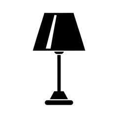 Minimal Glyph Table Lamp with Lampshade and Stand Vector Illustration