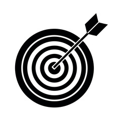 Minimal Glyph Target with Concentric Circles and Arrow Vector Illustration