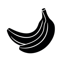 Minimal Glyph Two Bananas in Peels Vector Illustration