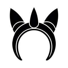 Minimal Glyph Unicorn Headband with Horn and Ears Vector Illustration