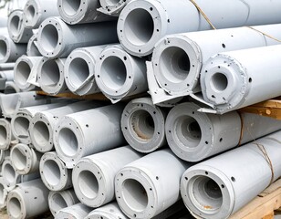 Stacked Gray Cylindrical Sections