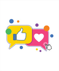 Social Media Banner Template Follow Us Vector Graphic with Colorful Design