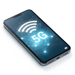 smartphone with glowing 5g network icon