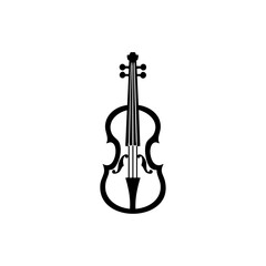 Fototapeta premium A violin silhouette with detailed strings and curves, representing classical music, elegance, and artistic expression.