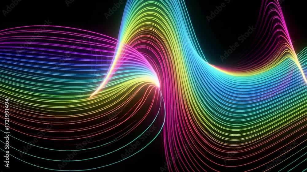 Poster abstract colorful glowing lines animation background for wallpaper and design concept