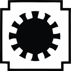 Black sun symbol icon graphic artistic abstract shape emblem design silhouette element artwork