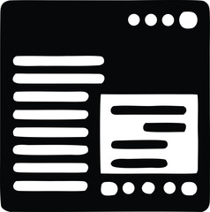 Obraz premium Hand drawn website mockup icon simple digital interface design element for web and app development projects representing content layout