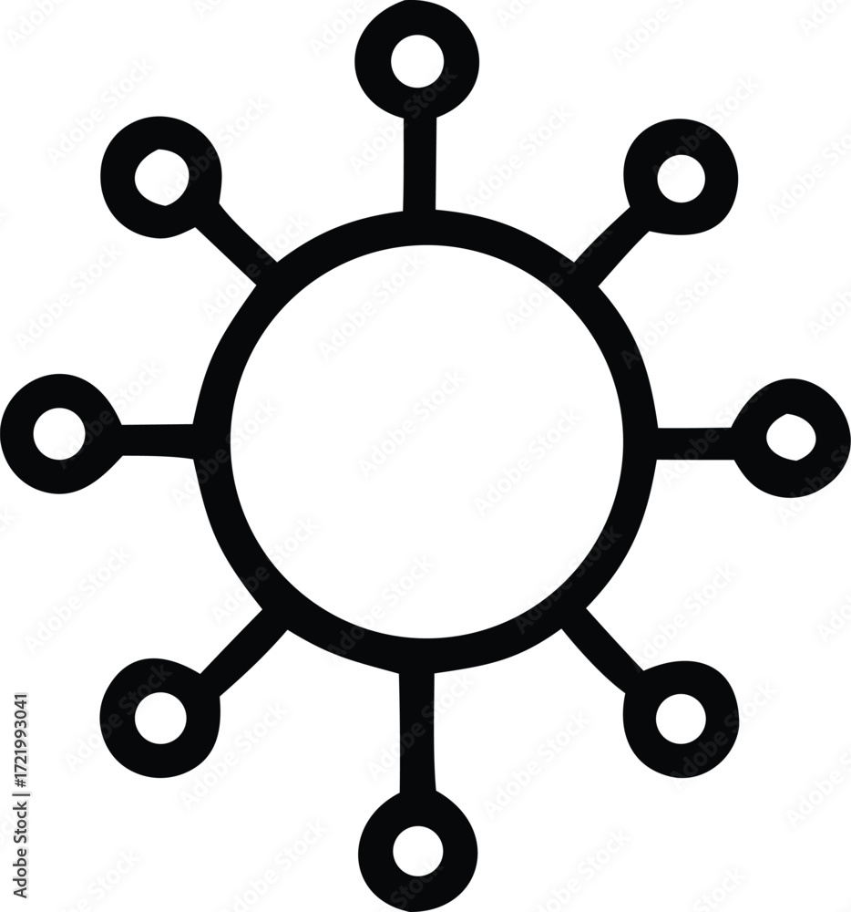 Poster abstract interconnected network symbol representing connections links and communication in a circula