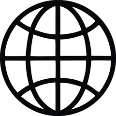 Simple globe icon represents global connection digital network and internet access worldwide communication and technology symbol