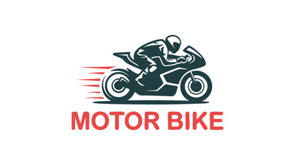 Dynamic motorbike racing logo design speeding motorcycle rider graphic emblem