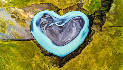 Aerial heart-shaped river