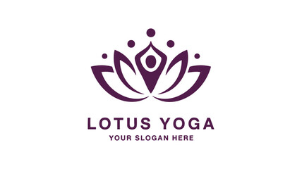 Fototapeta premium Elegant lotus yoga logo design symbolizing inner peace and wellness for your brand