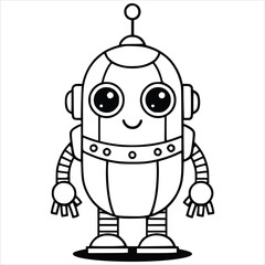 Cute Robot with Gear Details and Friendly Gesture