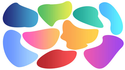 A set of colorful gradient blobs for web and sticker design