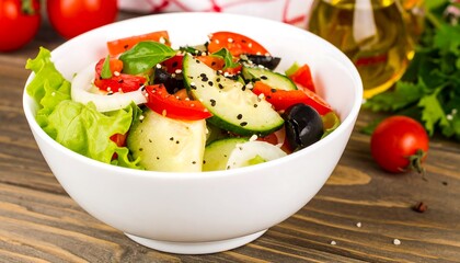Fresh vegetable salad in a bowl