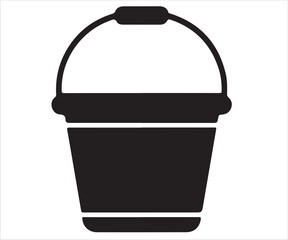 Bucket silhouette vector illustration isolated on white background