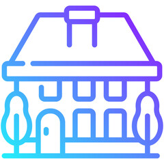 house gradient line icon