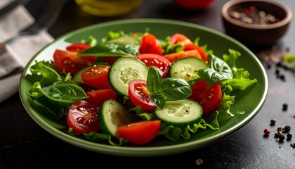 Fresh vegetable salad on a plate