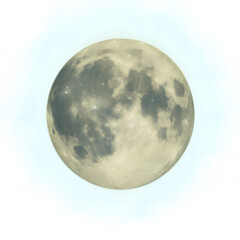Obraz premium Detailed full moon with craters isolated on transparent background