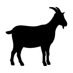 Goat silhouette vector image farm animal graphic design livestock illustration horned mammal template art