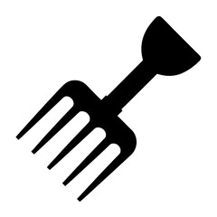 Explore black garden fork vector image for gardening tools and equipment designs and agricultural needs
