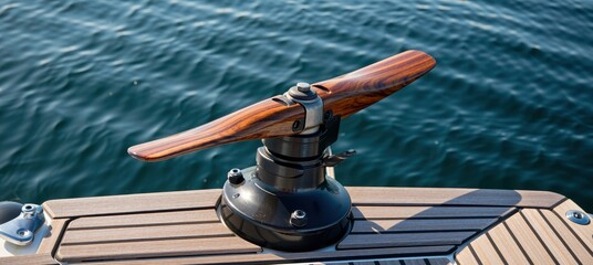 Obraz premium Boat equipment installation marina photography water close-up nautical