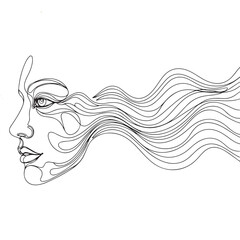 Ocean Wave Face Minimalist Art