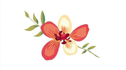 Lily of the valley and orchid flower bouquet isolated on white background