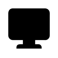 Black computer monitor screen display vector icon illustration for graphic design and ui design