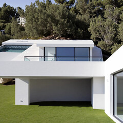 modern house in the park