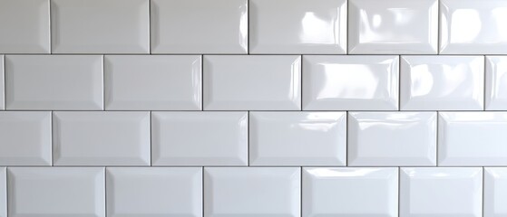 The glossy white tile wall showcasing modern interior design elegance.