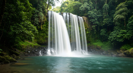 Naklejka premium Close-up of a tiny bee diligently gathering nectar from a vibrant red daisy-like flower, showcasing nature's intricate details and the beauty of its flora and fauna in a serene garden setting