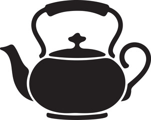 Elegant Teapot Silhouette Classic Kitchenware Design for Beverage Preparation and Enjoyment of Warm Drinks in a Timeless Style