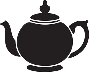Elegant Silhouette of a Teapot Classic Design for Brewing Tea A Timeless Symbol of Warmth and Comfort in Vector Format