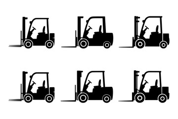 Forklift industrial machinery vehicle silhouette