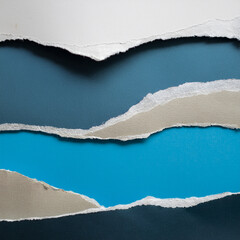 Colorful Torn Paper with Empty Space | Ripped Paper Edge Isolated Background