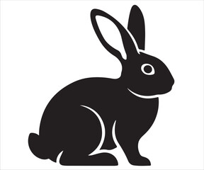 Fototapeta premium Rabbit silhouette vector illustration isolated on white background