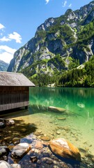 Mountain lake serene landscape