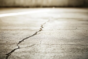 Obraz premium Cracked concrete floor, light reflecting