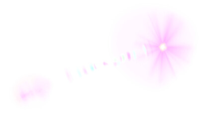 Abstract Pink and Cyan Light Streaks and Lens Flare on Black Background