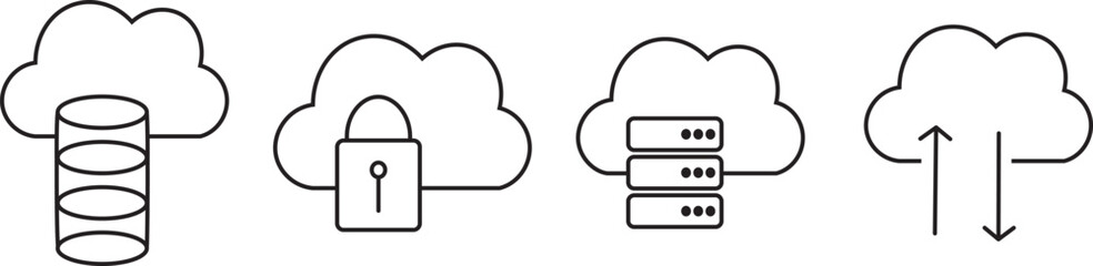 cloud computing concept vector.Digital cloud computing icon linking network circuitry, symbolizing technological connectivity