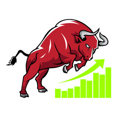 Vector Bull and Bear Market Illustration with transparant background high resolution